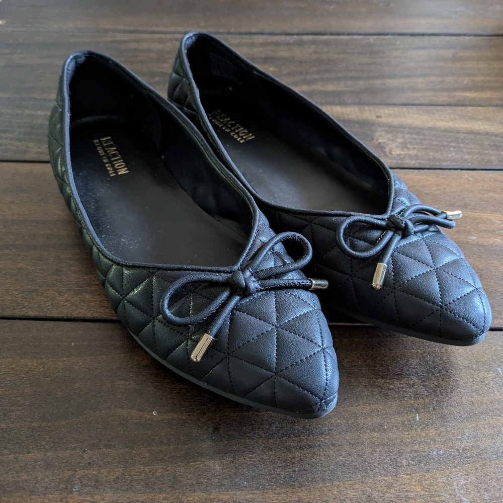 Black Quilted Flats